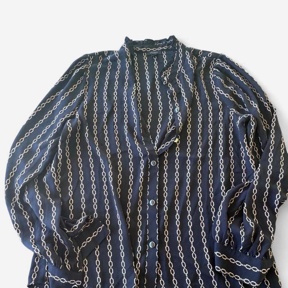 Ann Taylor Women's Navy and Blue Blouse
